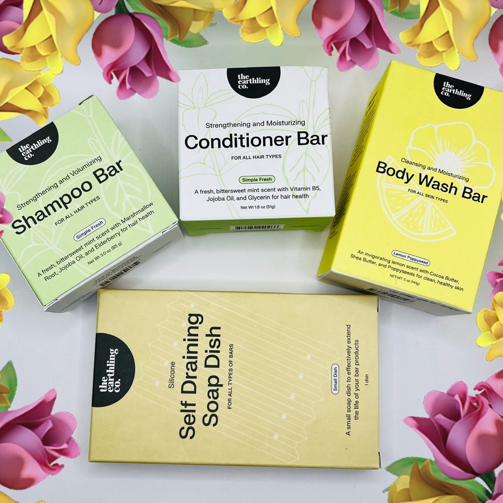 NEW The Earthling Co. Set (4pcs - shampoo, conditioner, body wash & Dish Soap)